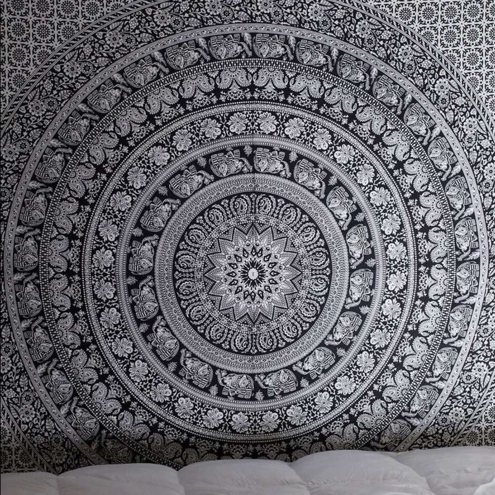 Black and white tapestry